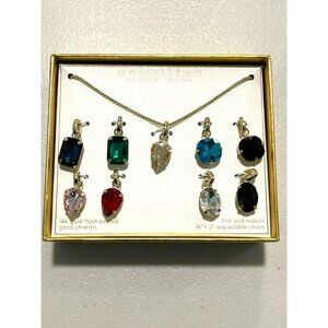 NEW Unwritten 14K Gold Plated Glass Charm Necklace Set